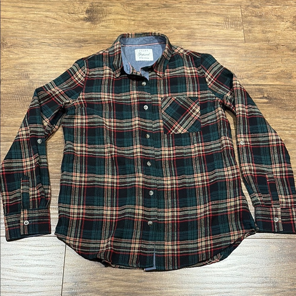 Jachs Girlfriend New York flannel plaid long sleeve button down size xs top